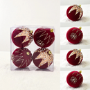 Bolas de Natal Pintadas e de Pelúcia Vermelhas para Árvore de Natal