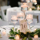 Conjunto 3 Peças Porta-Velas de Vidro Castiçais Elegantes para Decoração