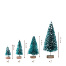Conjunto Artesanal  de 8 Mini Árvores de Natal de Madeira e Sisal Decoração Natalina