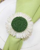Conjunto de Anéis de Guardanapo Flor Verde Kit com 6 para Festa e Decoração