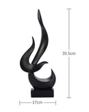 Escultura Decorativa de Chama Abstrata em Resina