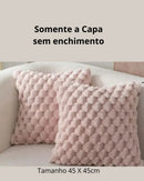 Fronha 3D de Pelúcia Macia com Padrão Abacaxi 45x45cm Para Sofá Sala ou Quarto