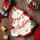 Prato de Cerâmica Natalino com Papai Noel Pintado à Mão