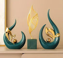 Escultura decorativa de Cerâmica Premuim - Coleção Folhas Serenas