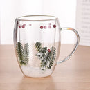 Caneca em Vidro Duplo Boro - 350ml FloralGlass Harmony