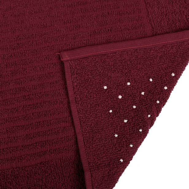 Tapete De Banheiro 50x70cm Algodão 400g/m² Piso Antiderrapante Basic Burgundy